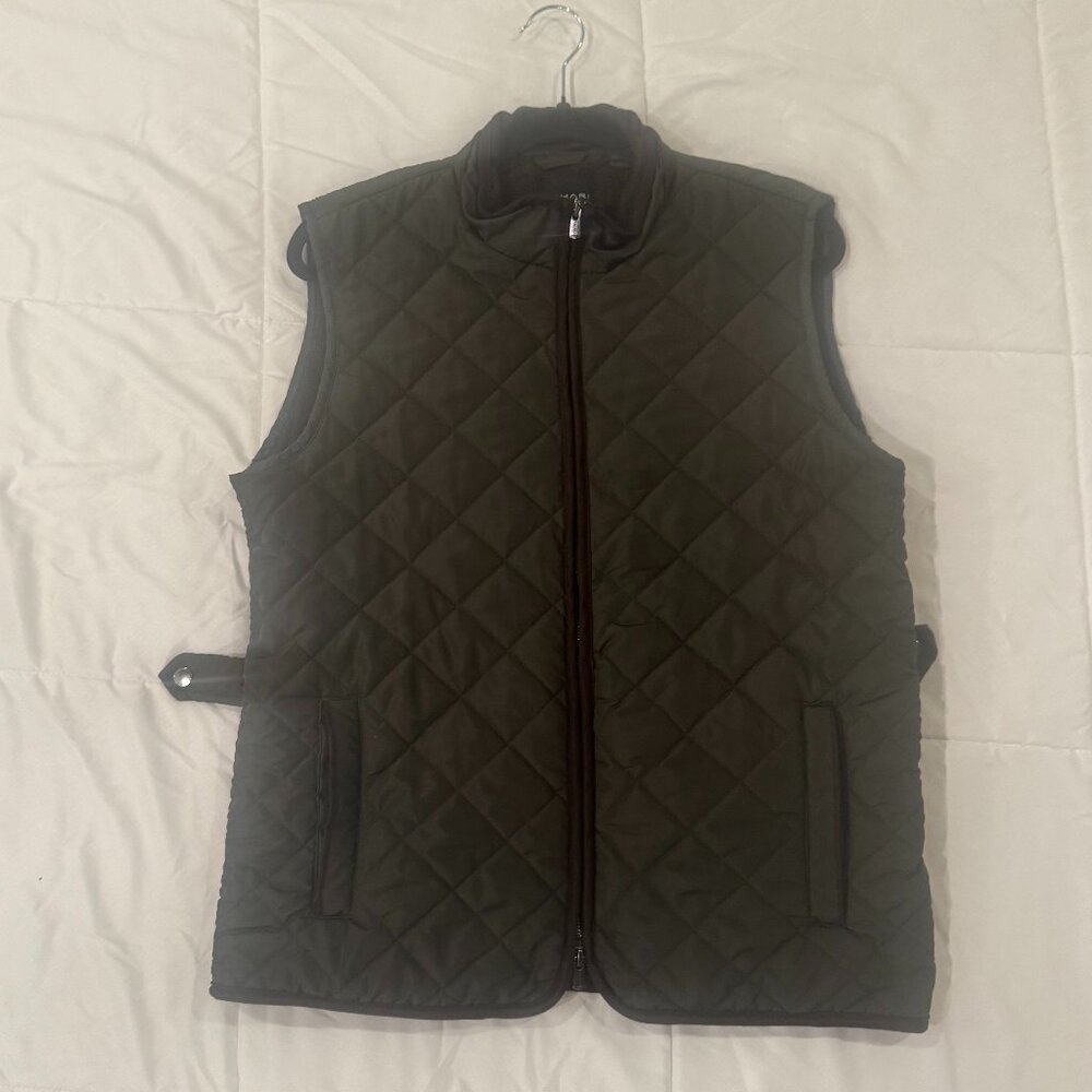 Men's Dark Green Free Country Quilted Vest / Size Small